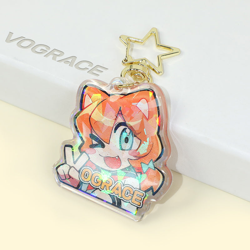 Porte-clés époxy holographiques personnalisés