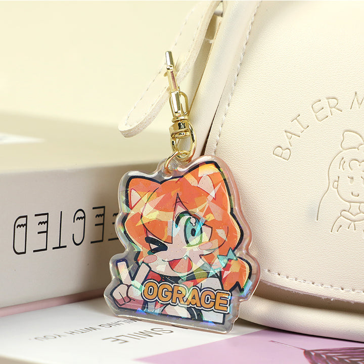 Porte-clés époxy holographiques personnalisés