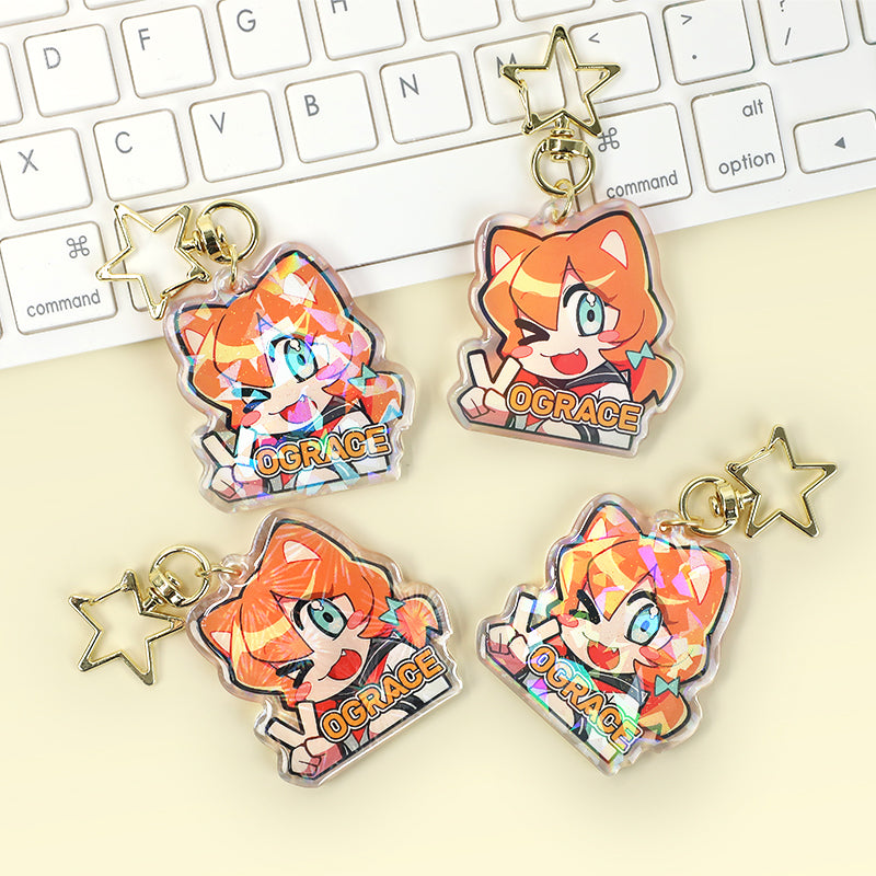 Porte-clés époxy holographiques personnalisés