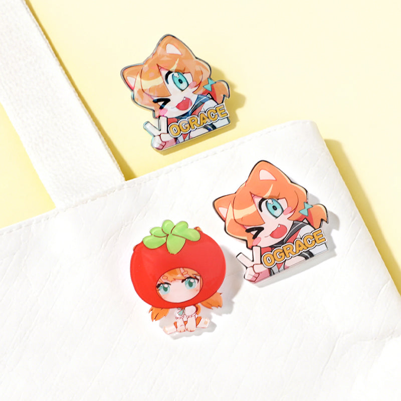 Épingles acryliques avec fond perdu personnalisées