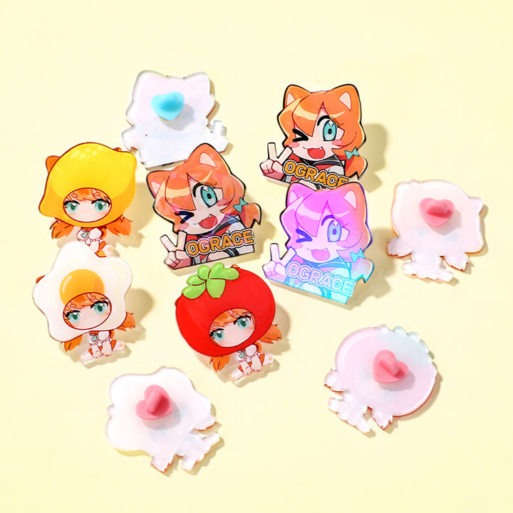 Épingles acryliques avec fond perdu personnalisées