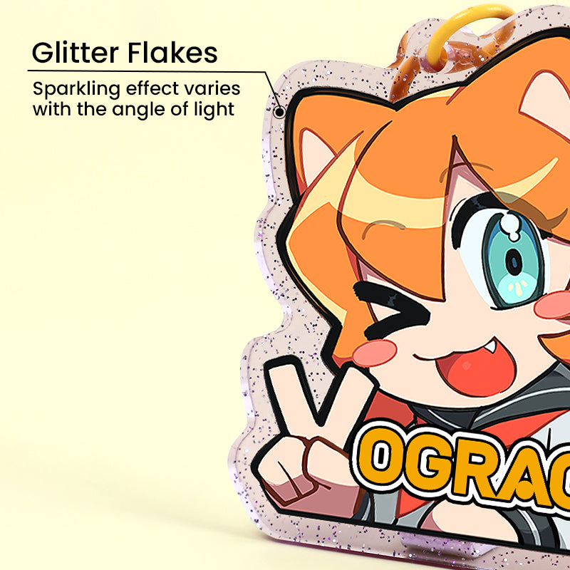 Individuell Glitzer Acryl Schlüsselanhänger