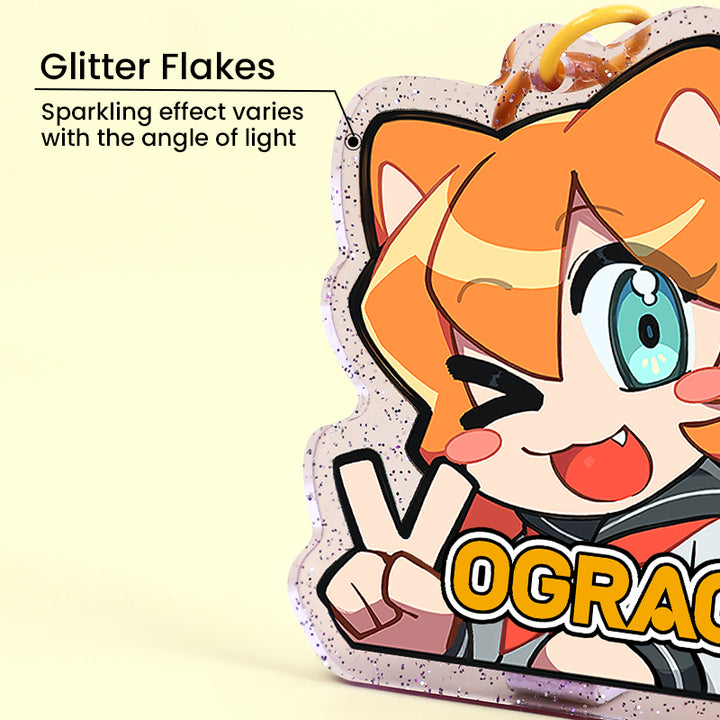 Individuell Glitzer Acryl Schlüsselanhänger