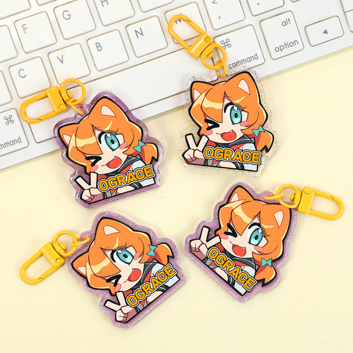 Individuell Glitzer Acryl Schlüsselanhänger