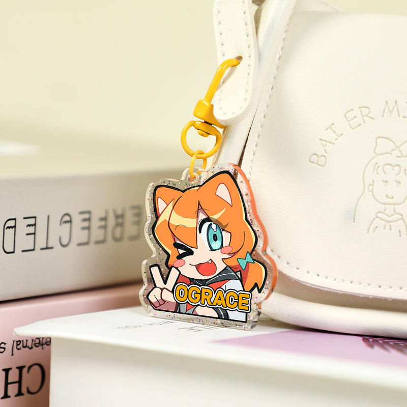 Individuell Glitzer Acryl Schlüsselanhänger