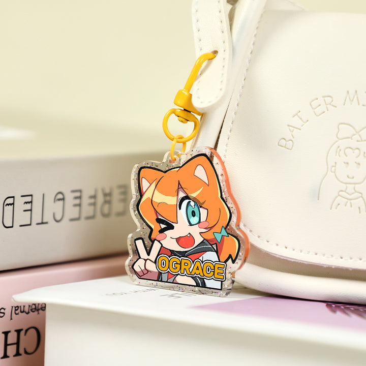 Individuell Glitzer Acryl Schlüsselanhänger