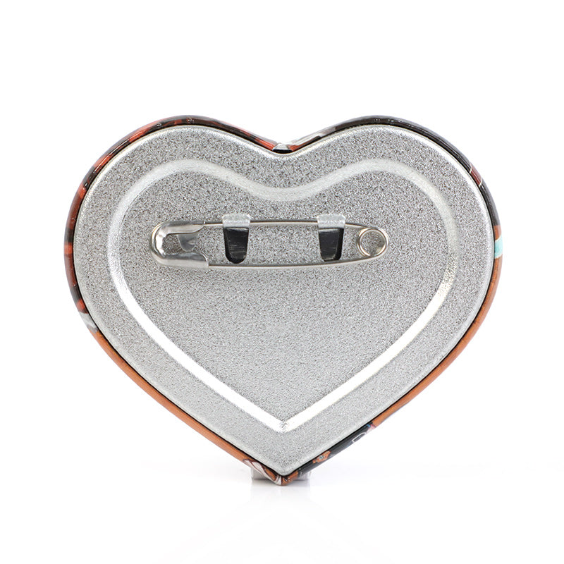 Custom Heart Glitter Button Pins