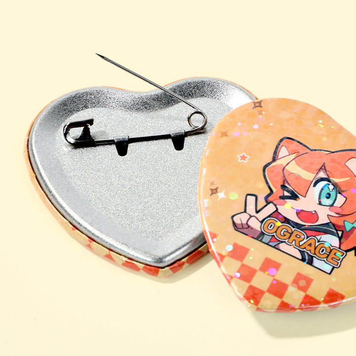 Badges en forme de cœur personnalisées