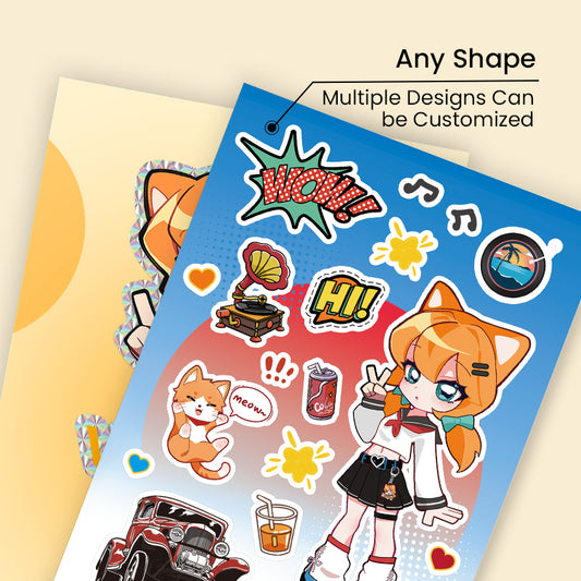 Custom Kiss Cut Stickers Sheets (ISO paper sizes) - VOGRACE