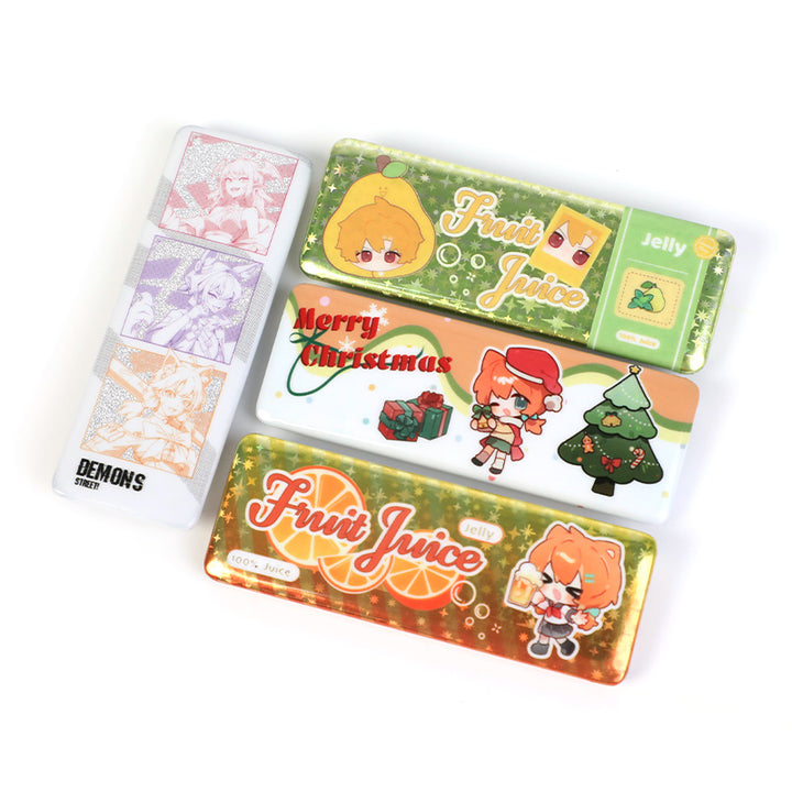 Custom Long Rectangular Glitter Button Pins