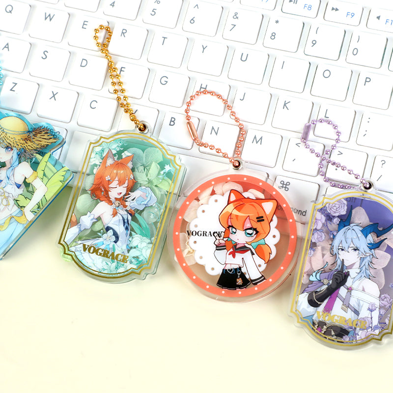 Custom Magnetic Acrylic Pressed Flower Keychain