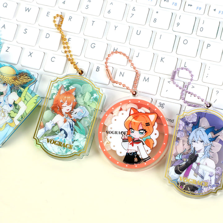 Custom Magnetic Acrylic Pressed Flower Keychain