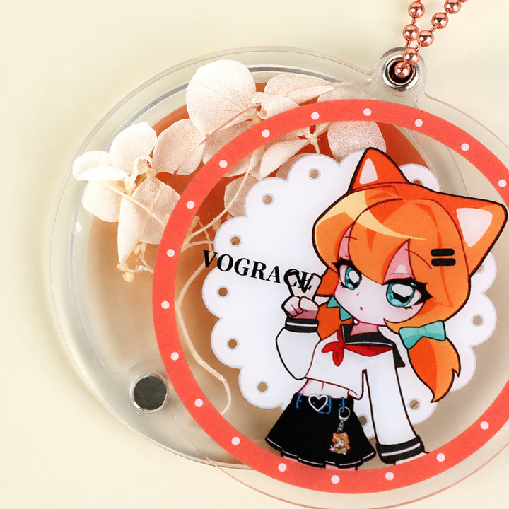 Custom Magnetic Acrylic Pressed Flower Keychain
