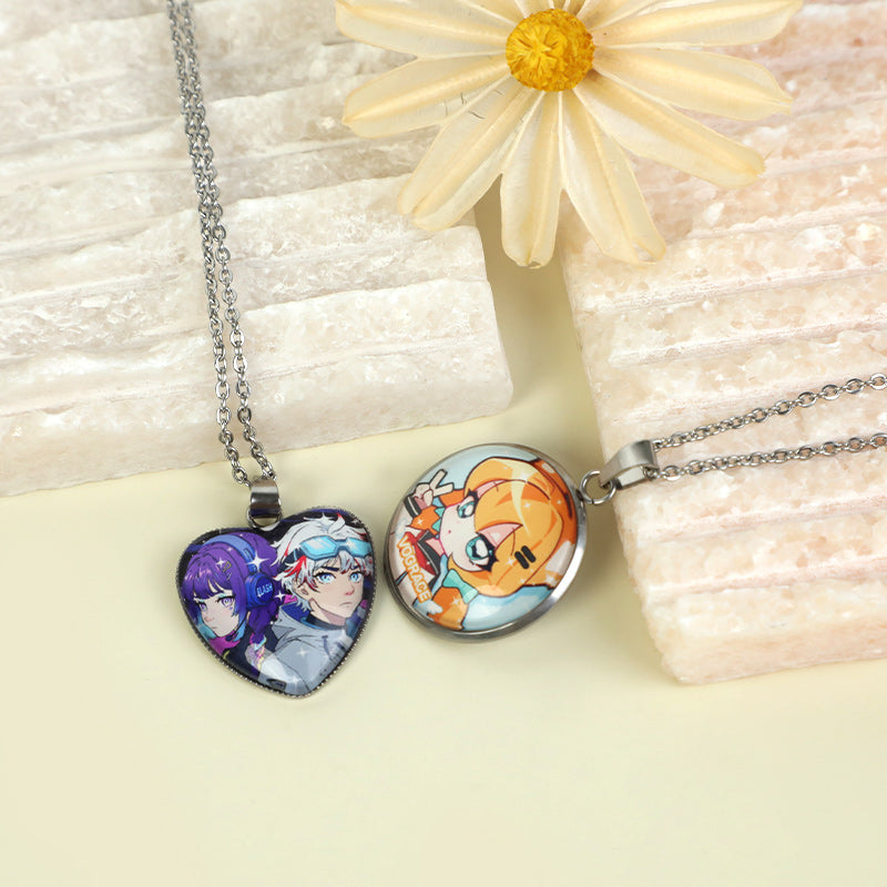 Custom Metal Cabochon Pendant Necklaces