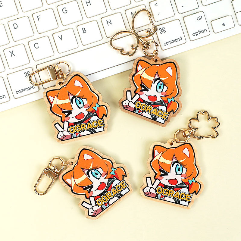 Porte-clés en bois naturel personnalisés 