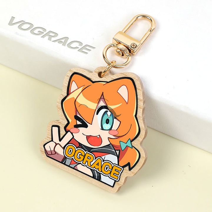 Porte-clés en bois naturel personnalisés 