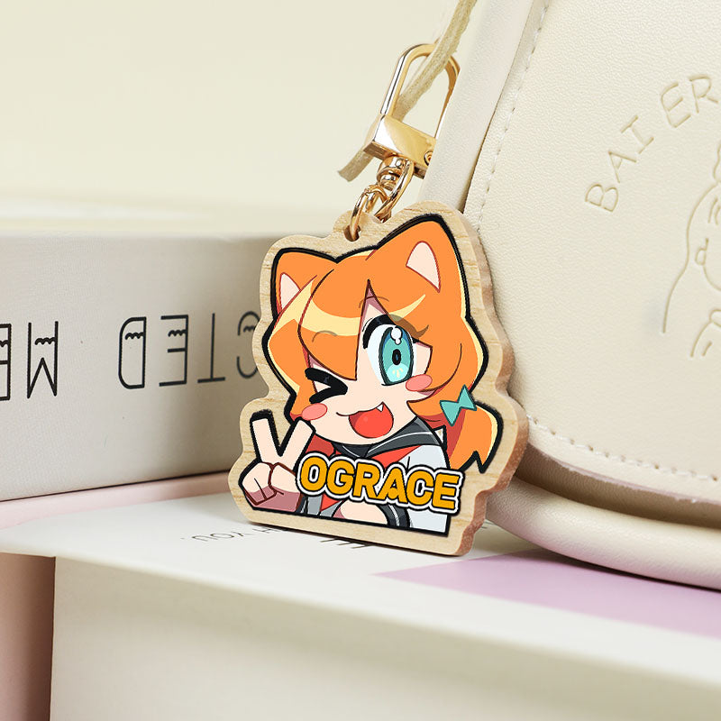 Porte-clés en bois naturel personnalisés 