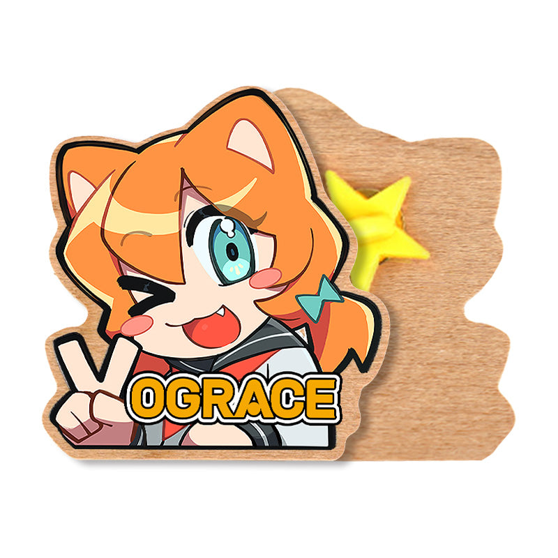 Custom Natural Wooden Pin Badges - VOGRACE