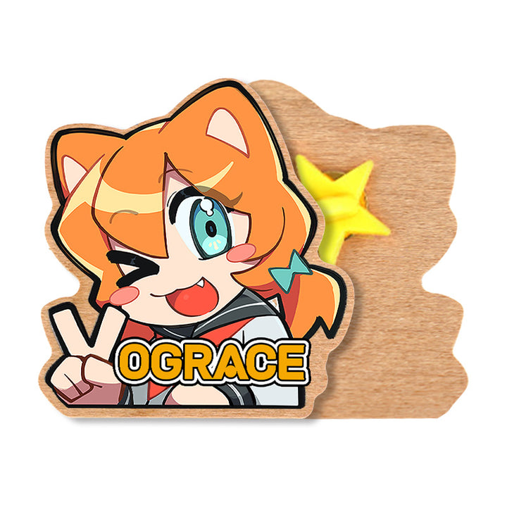 Custom Natural Wooden Pin Badges - VOGRACE