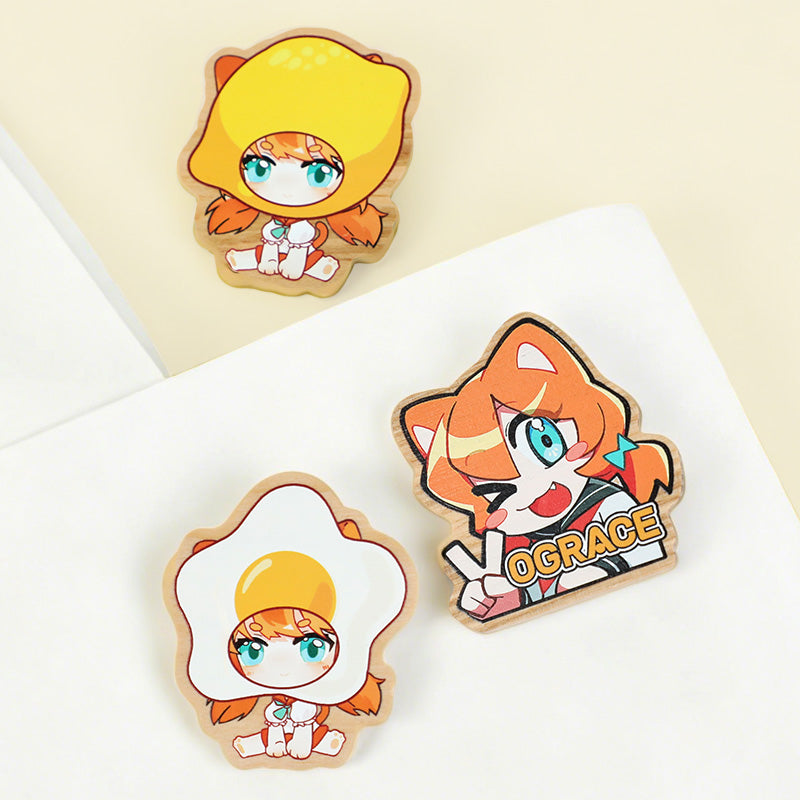 Badges en bois naturel personnalisés 