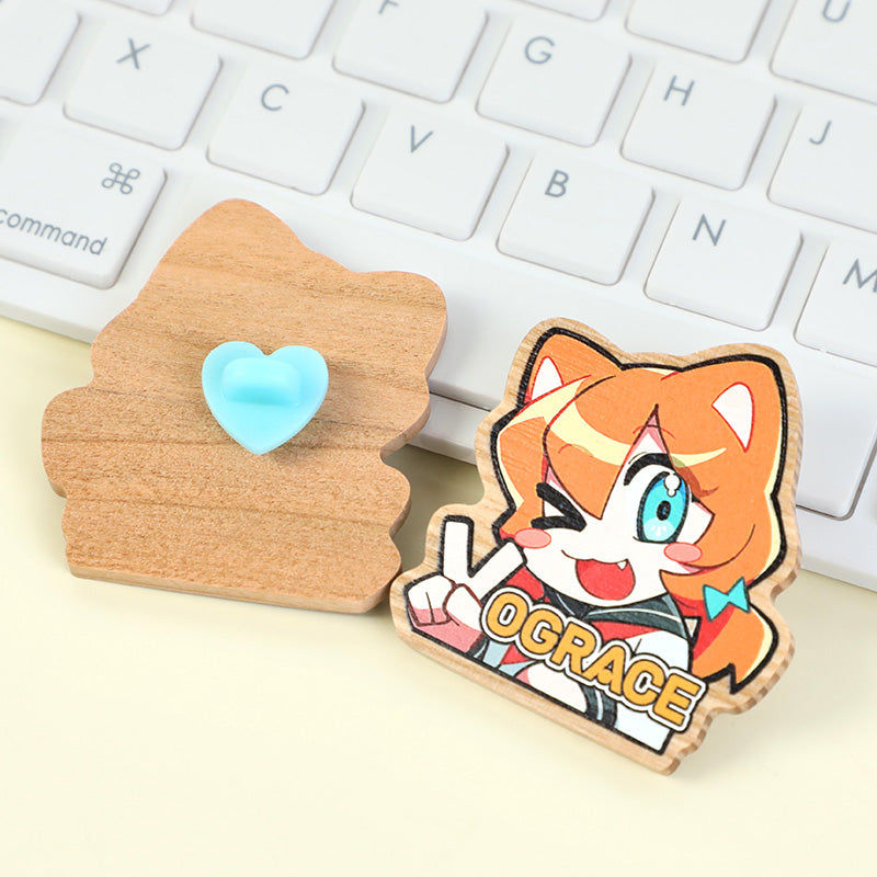 Badges en bois naturel personnalisés 