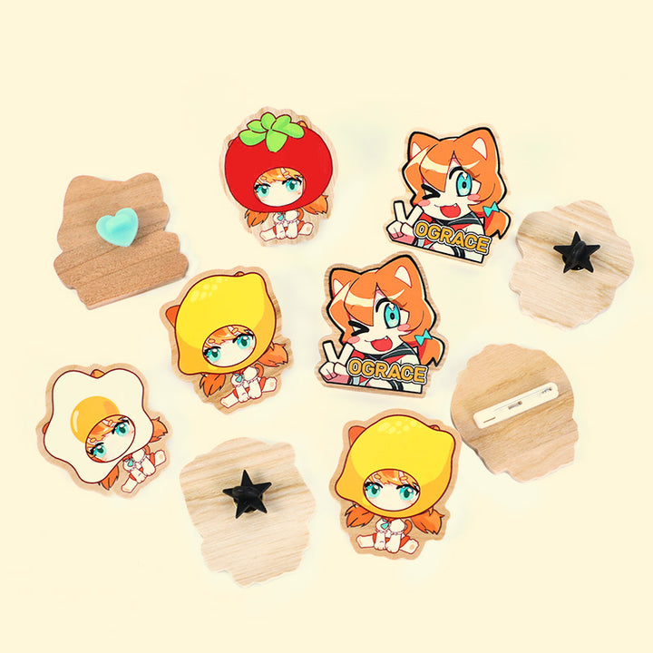 Badges en bois naturel personnalisés 