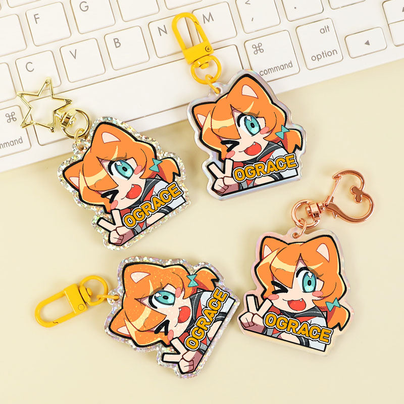 Porte-clés acrylique holographique opaque personnalisés