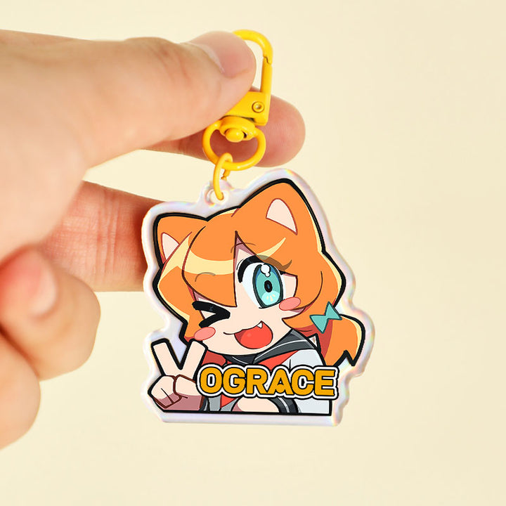 Porte-clés acrylique holographique opaque personnalisés