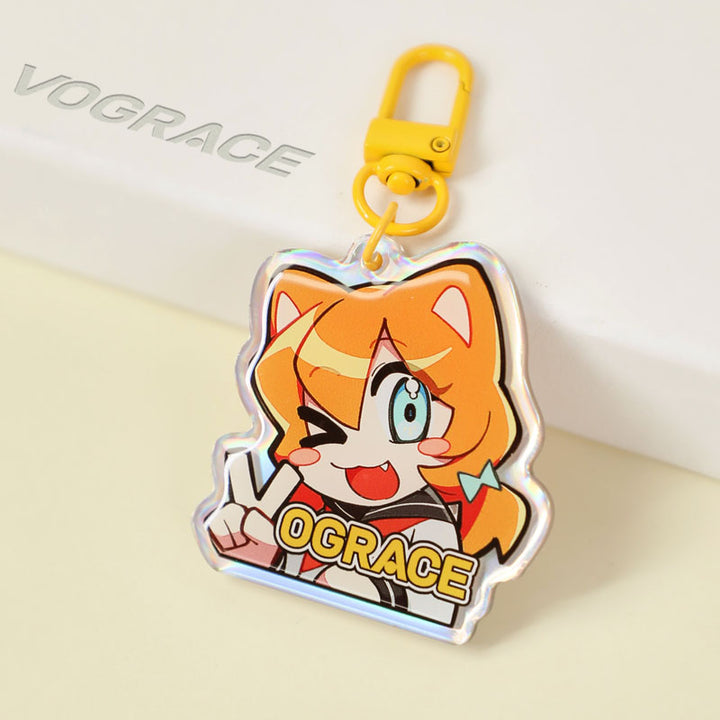 Porte-clés acrylique holographique opaque personnalisés