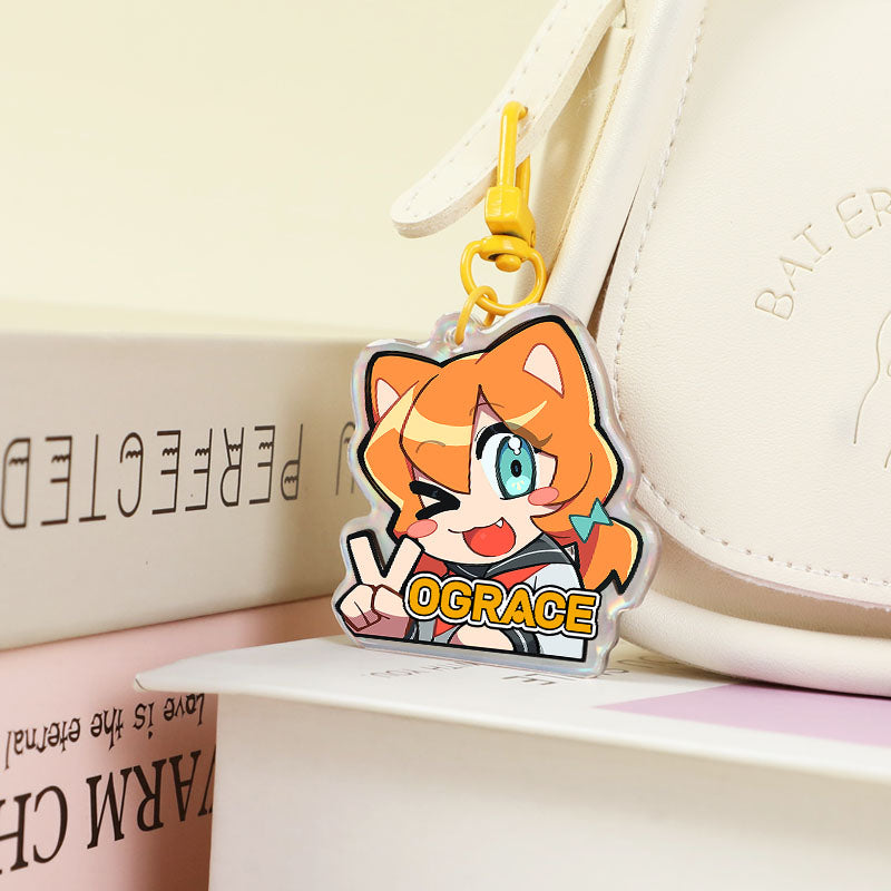 Porte-clés acrylique holographique opaque personnalisés