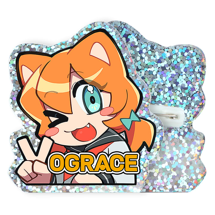 Épingles acryliques holographiques opaques personnalisées