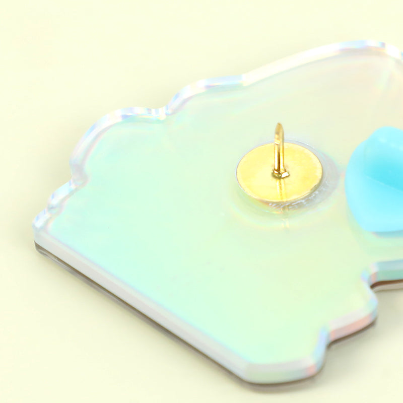 Épingles acryliques holographiques opaques personnalisées