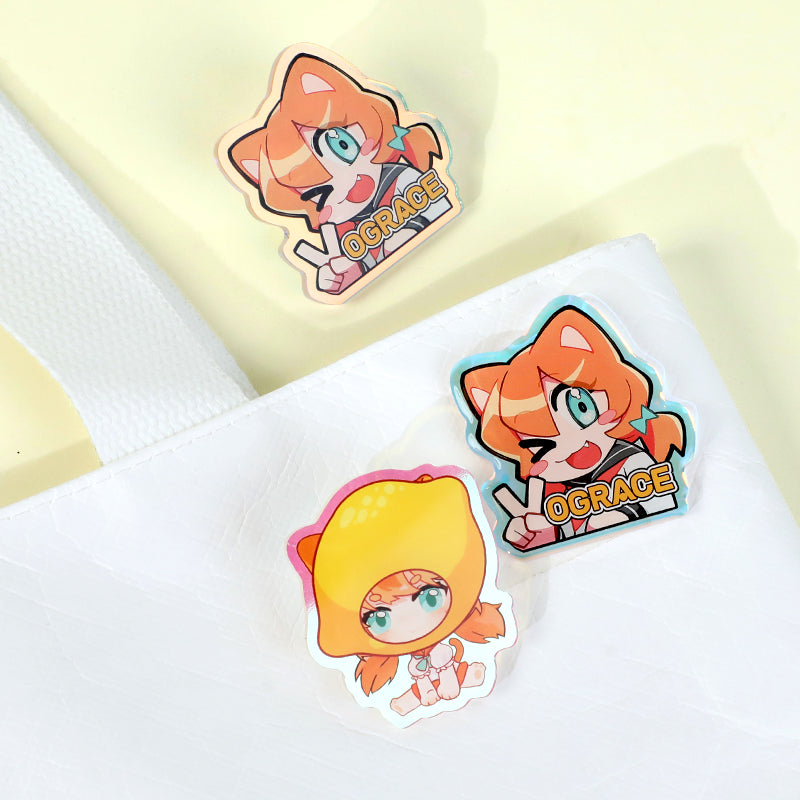 Pins acrylique arc-en-ciel personnalisées