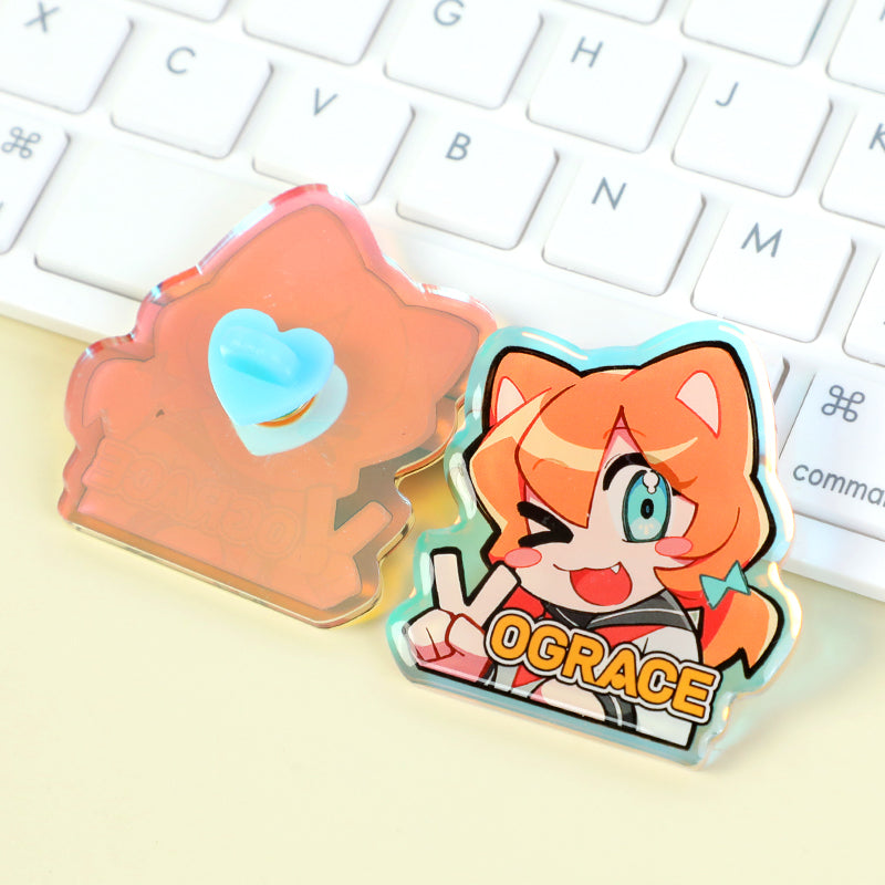 Pins acrylique arc-en-ciel personnalisées