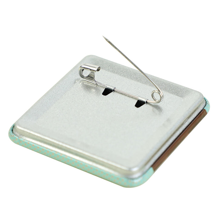 Custom Raised Foil Stamping Square Glitter Button Pins