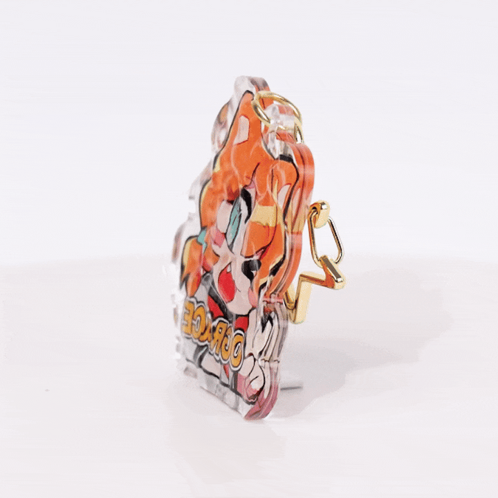 Porte-clés en acrylique à vagues personnalisées 