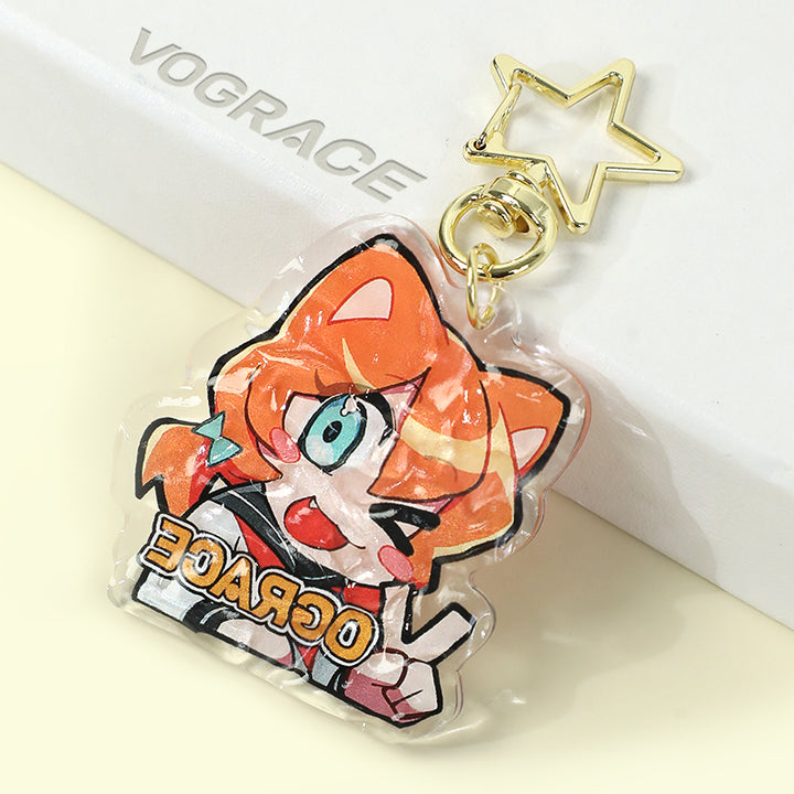 Porte-clés en acrylique à vagues personnalisées 