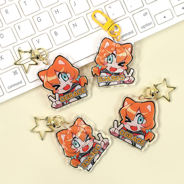 Porte-clés en acrylique à vagues personnalisées 