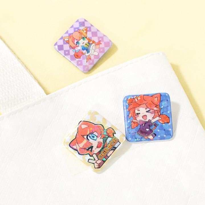 Individuell quadratische Button Pins