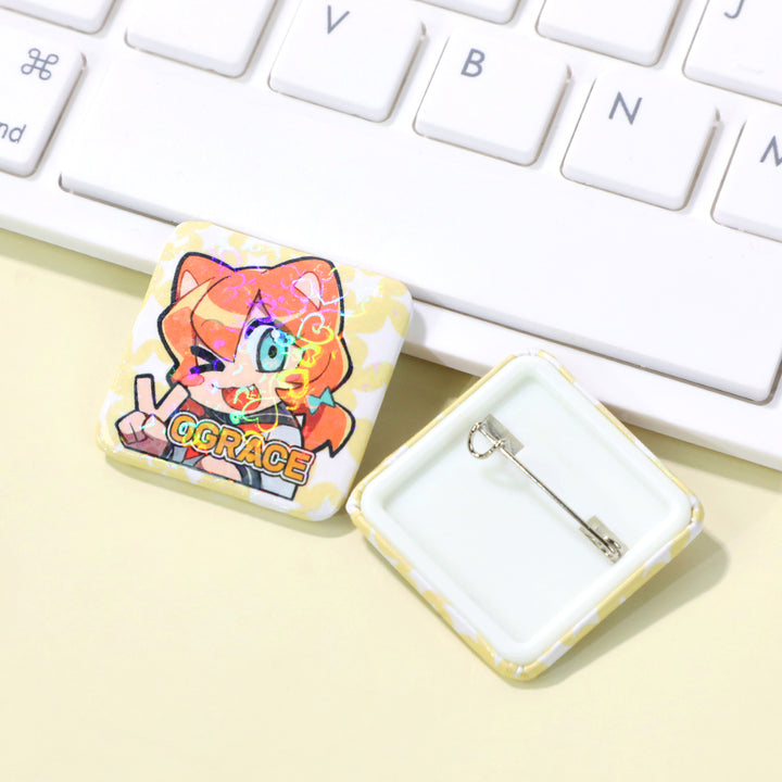 Individuell quadratische Button Pins