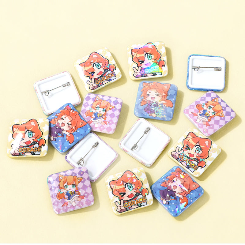 Individuell quadratische Button Pins