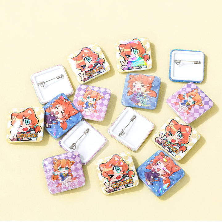 Individuell quadratische Button Pins