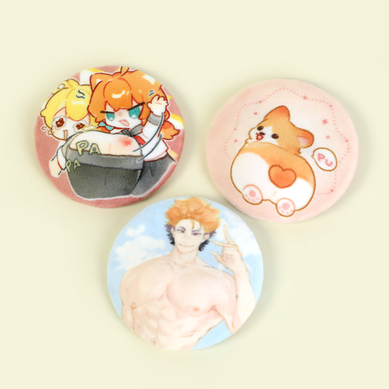 Custom Squishy Plush Butt Badge
