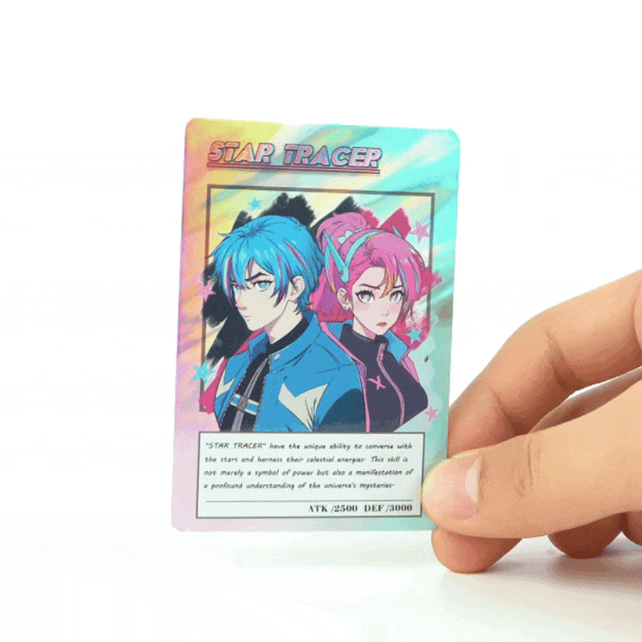 Cartes de trading holographiques personnalisées, cartes de jeu TCG d'artiste personnalisées 