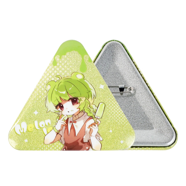 Custom Triangle Glitter Button Pins