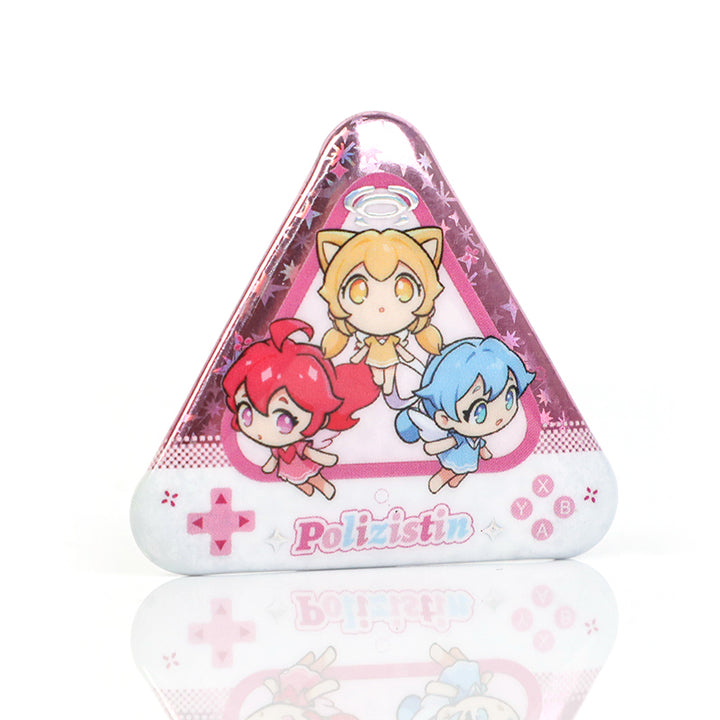 Custom Triangle Glitter Button Pins