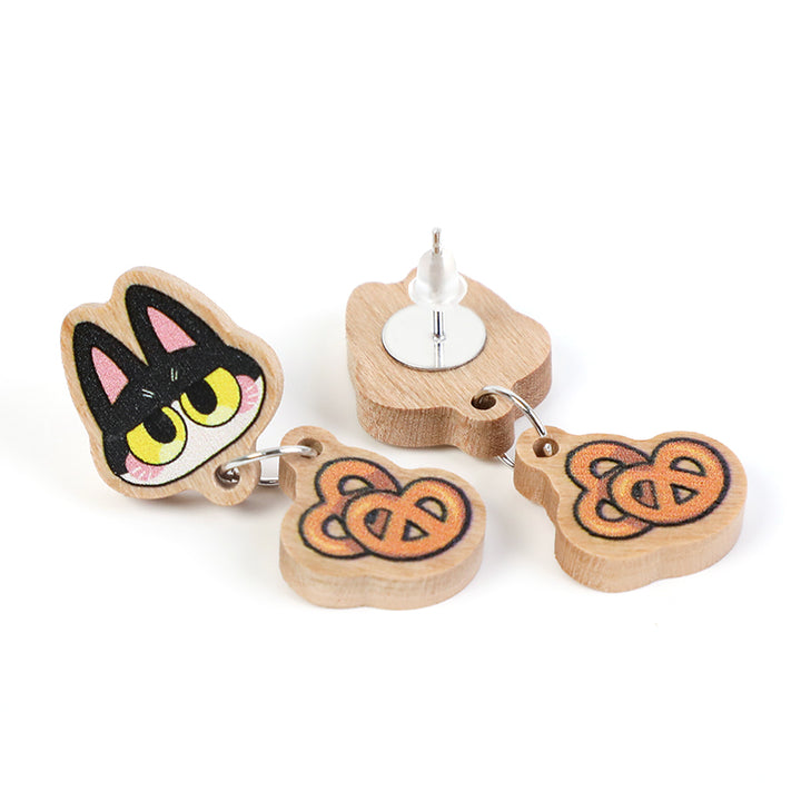 Custom Wooden Earrings Ear Stud