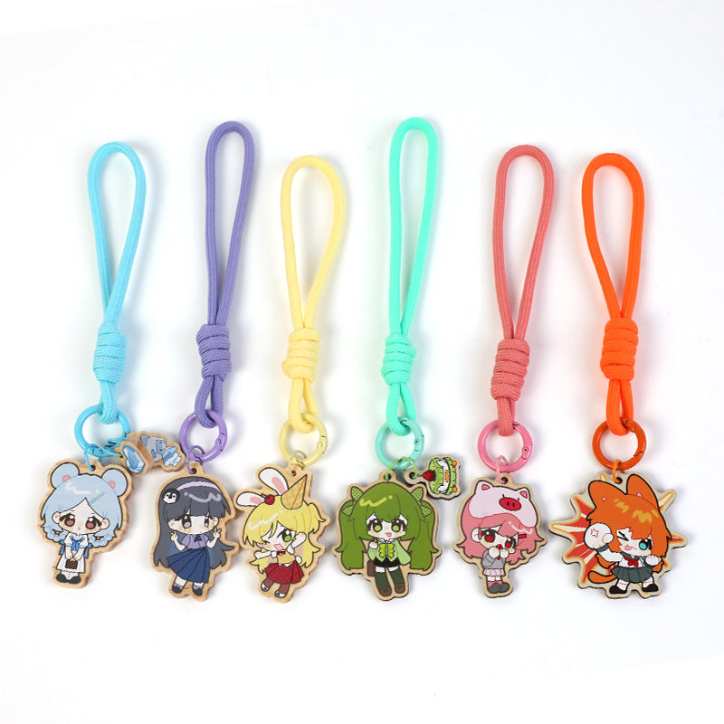 Custom Wooden Braided Lanyard Keychain With Rope