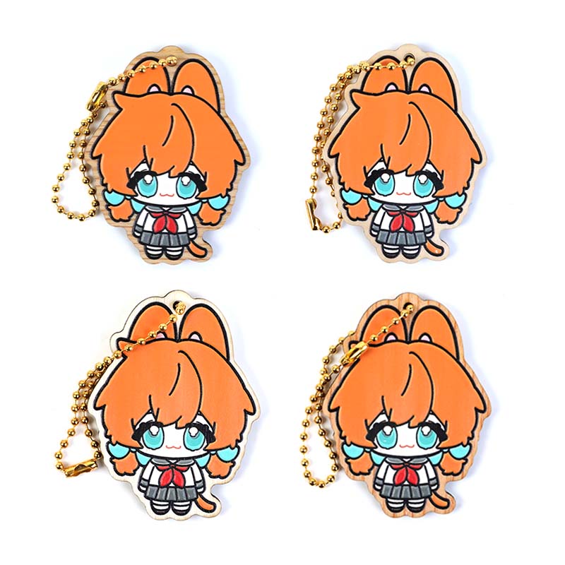 Custom Synthetic Wooden Soft Rubber Keychains - VOGRACE