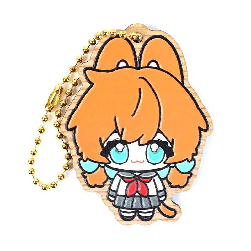 Custom Synthetic Wooden Soft Rubble Keychains